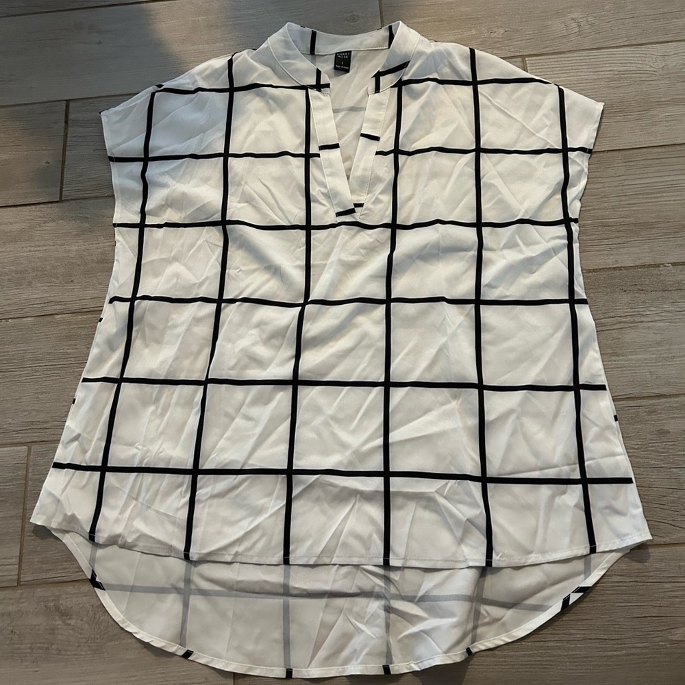 White and black blouse